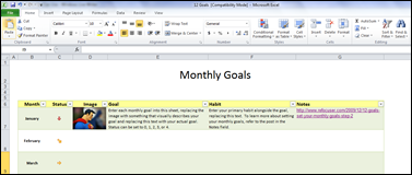 12 Goals Spreadsheet